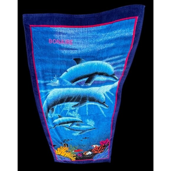 Dolphin Coral Reef Bonaire Summer Pool Ocean Lake Beach Bath Towel - Picture 2 of 16